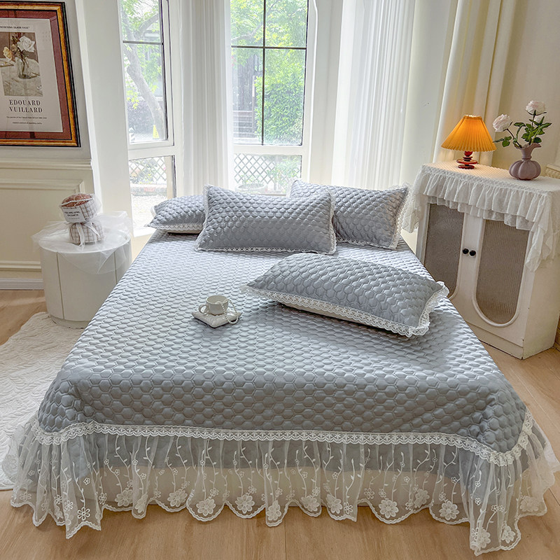 床盖款冰丝凉席三件套韩版蕾丝花边1.5m1.8O床垫软垫被加厚空调凉,床上用品,冰丝席,淘宝优惠券,粉丝福利购,淘宝优惠卷