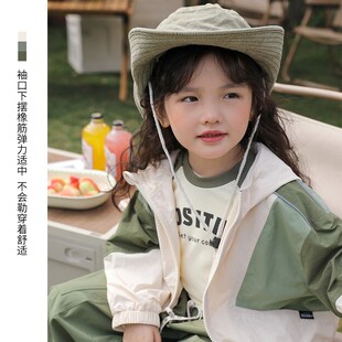 陈大猪女童外套连帽2024秋装 洋气时髦休闲女宝宝儿童冲锋衣潮 新款
