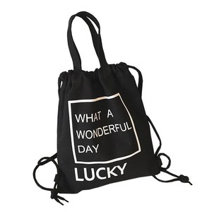 抽绳束口帆布袋子两用背包新款时尚双肩包培训班定制手提包印logo