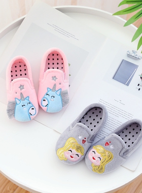 新款防滑软底儿童家居鞋幼儿园室内换脚鞋童包跟宝宝暖气单鞋防滑