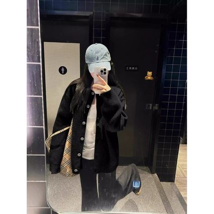 高级感慵懒风毛衣秋冬女款2024新款针织衫外套韩系复古小个子上衣