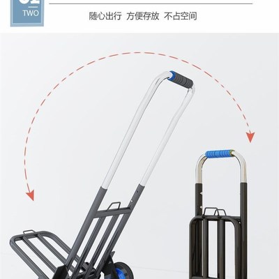 放音响的小推车可伸缩折叠购物推车超市手拉车搬运车家用买菜拖车
