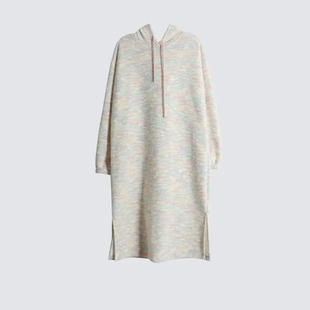 孕妇毛衣裙子连帽秋冬季时尚过z膝宽松洋装棉服马甲开衫套装春秋