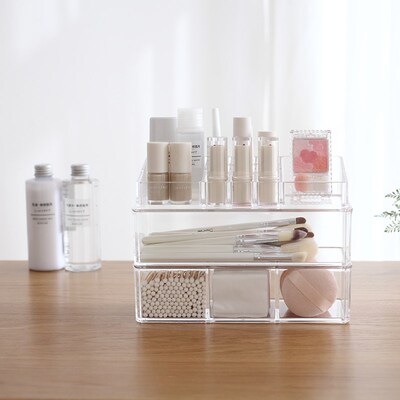 Combinable Transparent Makeup Organizer Storage Box Acrylic