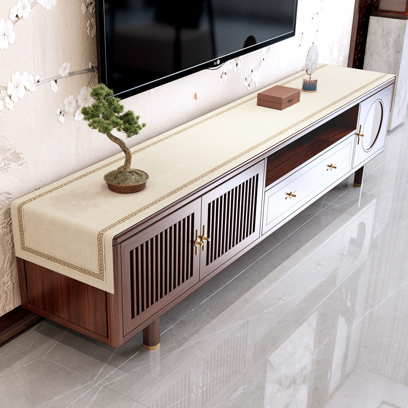 中式简约电视柜盖巾茶几长条台布桌布防尘桌旗提花玄关盖布垫定制,居家布艺,桌布,淘宝优惠券,粉丝福利购,淘宝优惠卷