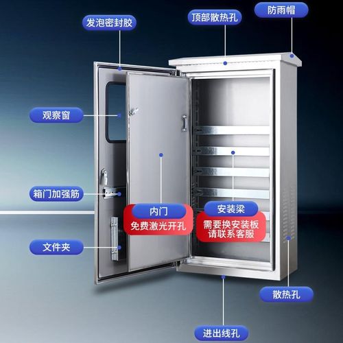 304户外不锈钢控制箱双开门仪表开关箱J室外防水配电箱电气配电柜