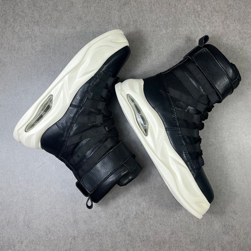 男士黑色高帮鞋秋季男款皮靴高筒个性百搭板鞋子韩版街头潮流男鞋