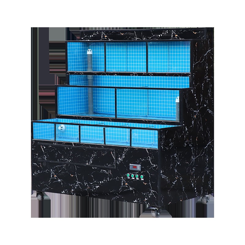 多功能移动海鲜缸贝类池生鲜超市饭店制冷机一体恒温海鲜鱼池鱼缸