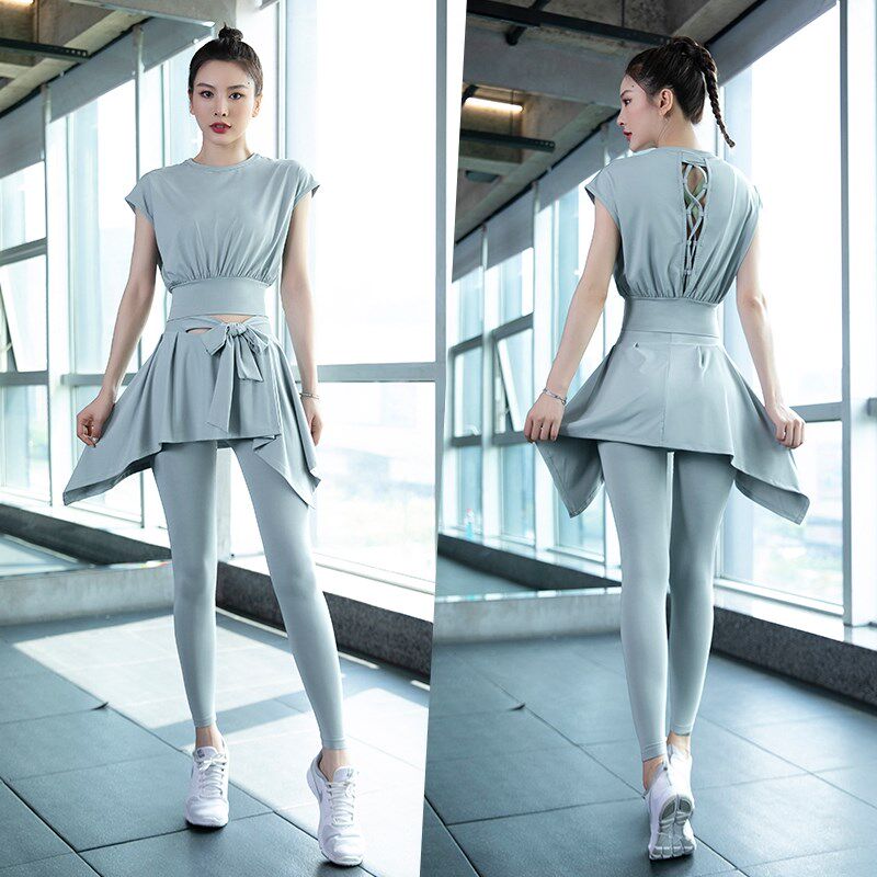 瑜伽服套装女夏装薄款高级感时尚气质仙气速干跑步运动健身服