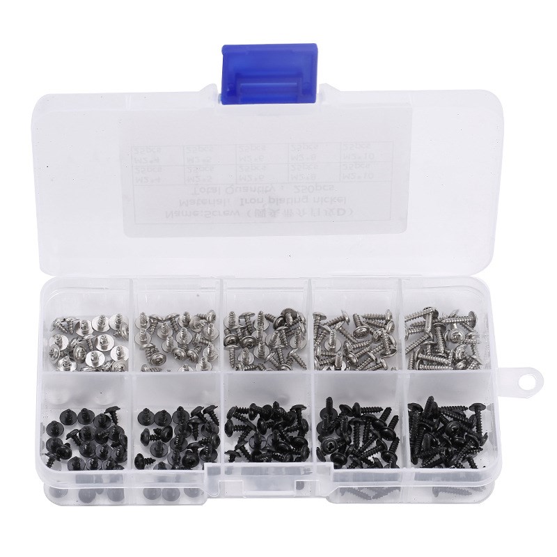 250 Pcs/set M2  Cross Screw Nut Round Head Phillips Pan Head