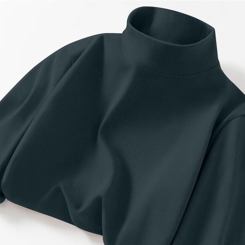 德绒恒温保暖内衣加绒加厚内搭男士打底衫半高领纯色长袖t恤秋衣