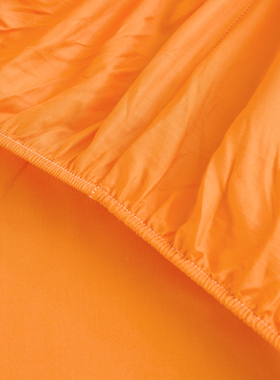 2021款时尚素色纯棉单件亮橙色床笠纯色全棉斜R纹百搭桔色床笠床
