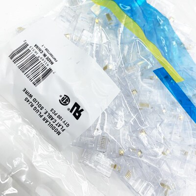 适用AMaP安普 纯铜水晶头8P8C镀金网络RJ45超五类8芯电脑 网线接