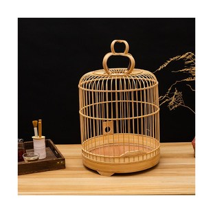 新品竹制鸟笼百灵云雀鸟笼竹子鸟笼笼竹节成品鸟笼百灵鸟笼子