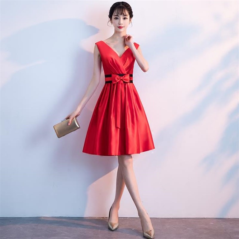 气场小晚礼服女短款伴娘服仙气质日常平时可穿生日宴会高贵连衣