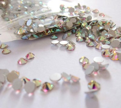 TOP Glitter Crystal AB Rhinestones SS3-SS50 Non Hot Fix Flat