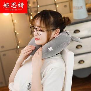 枕头u型围枕病人u枕颈套抱枕货车用品 学生小孩子童套在夹脖子上