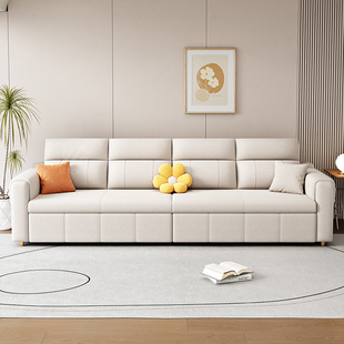 科技绒沙发床小户型客厅折叠两用多功能大直排抽拉沙发床 2023新款
