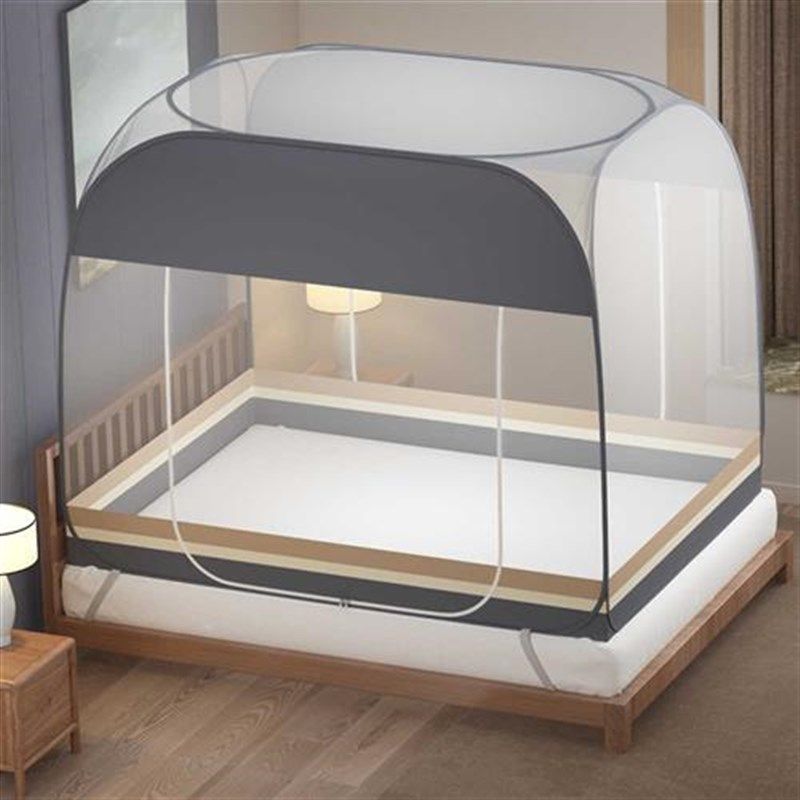 蒙古包蚊帐免安装可折叠家用防掉床上单双人三开门有无底学生宿舍