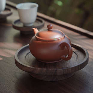 泡房垫木承泡茶九间承台杯黑胡桃实木壶台隔热盘杯干茶托紫砂壶