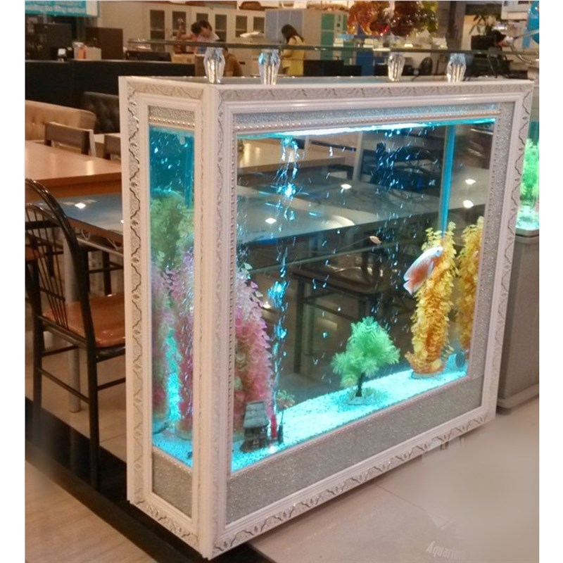 长方形连体欧式屏风生态鱼缸水族箱中型大型底部过滤玻璃鱼缸