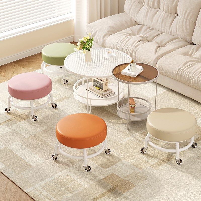 滑轮矮凳静音带万向轮小凳子儿童学步客厅板凳可移动换鞋圆凳成人,住宅家具,万向轮凳,淘宝优惠券,粉丝福利购,淘宝优惠卷