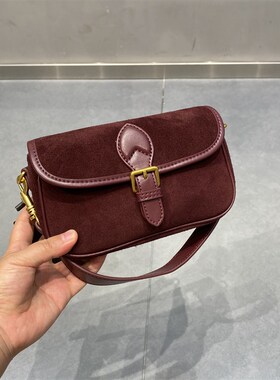 棕色磨砂腋下包包女式2024新款高级感小众单肩包斜挎手提包56072