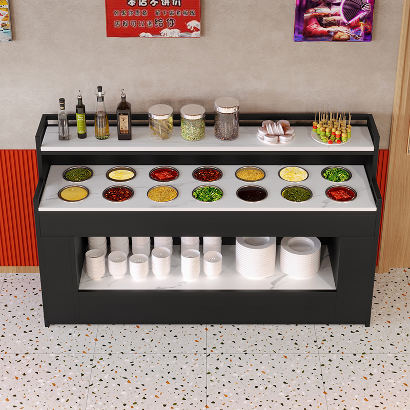 火锅店自助调料台饭店饭厅小料台水果凉菜摆台烤肉店蘸料台可定制