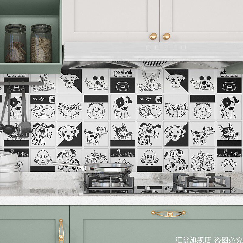 卡通贴纸墙贴厨房墙纸防水防油耐高温卫生间自粘可爱灶台贴画装饰,家居饰品,软装墙贴,淘宝优惠券,粉丝福利购,淘宝优惠卷