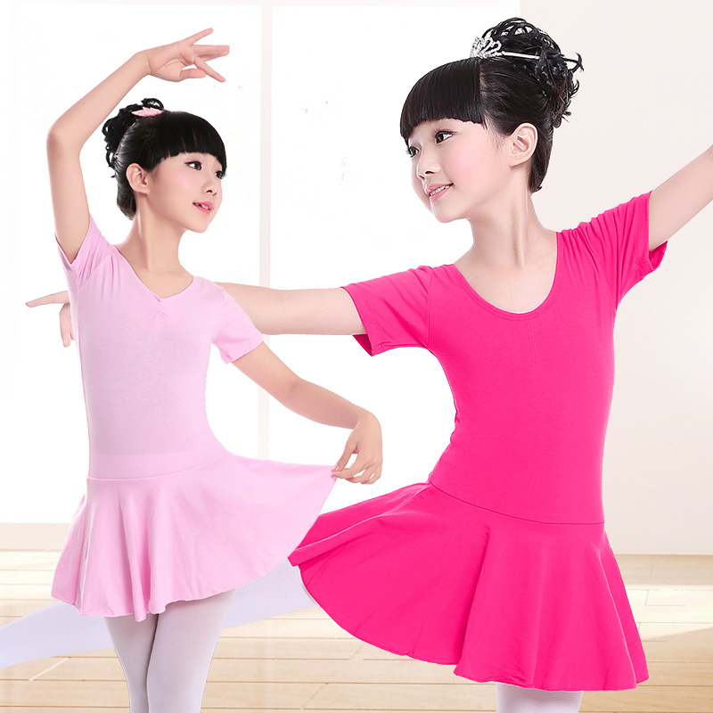 Kids Girls Cotton Gymnastics Leotard Ballet Dress KWids Shor