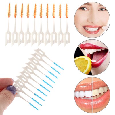 Floss Toothbrush Pick Clean-Tools Soft Plastic 50pcs Massage