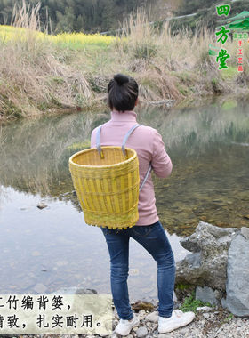 现货湘黔手工g竹编大竹篓精品背篼竹揹筐收纳筐整理筐舞蹈表演道