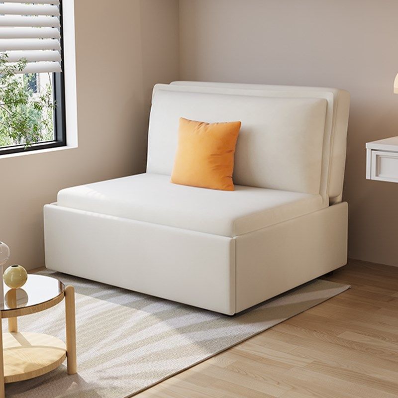 折叠沙发床单人 阳台小户型简约无扶手坐卧两用可伸缩1米宽奶油风