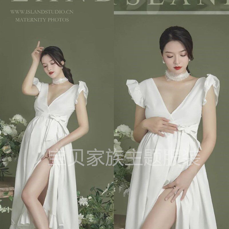高档影楼孕姿摄影写真艺术服饰可爱小清新服装皮草孕妇.拍照孕照