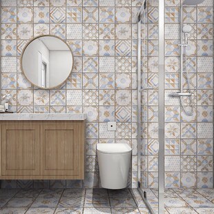 瓷砖贴纸卫生间地面装饰防水耐磨花砖翻新地贴自粘阳台地板贴墙贴