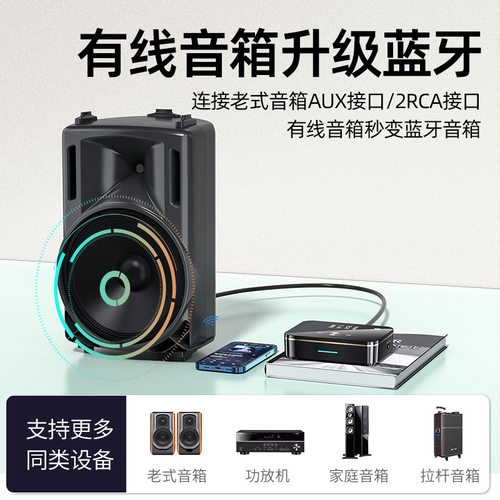 同轴音频线转换器蓝牙p无线接收器光纤同轴转换莲花3.5音频适配器