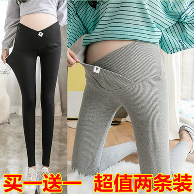 孕妇打底裤春秋外穿时尚加t绒加厚托腹小脚裤子孕中晚期孕妇装冬