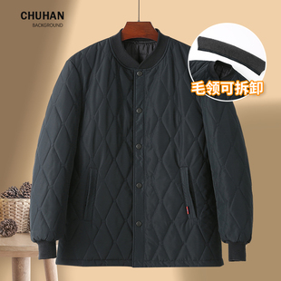 棉服男加厚宽松中老年棉袄秋冬季 V外套夹克爸爸 保暖蓄热棉衣冬装