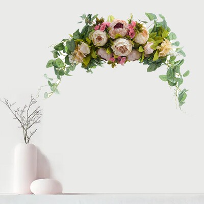 Wedding irch Flowerr ArtlfAcial Peony Eucaiyptus Wreath