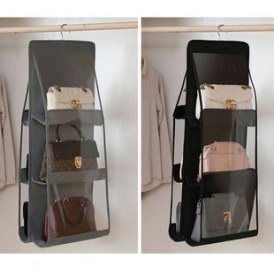 New 6 Pocket Folding Handbag Storage Organizer Hanging Rack