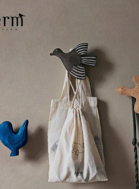 丹麦ferm living小鸟挂钩木质墙面装饰手工创意儿童房小众设计