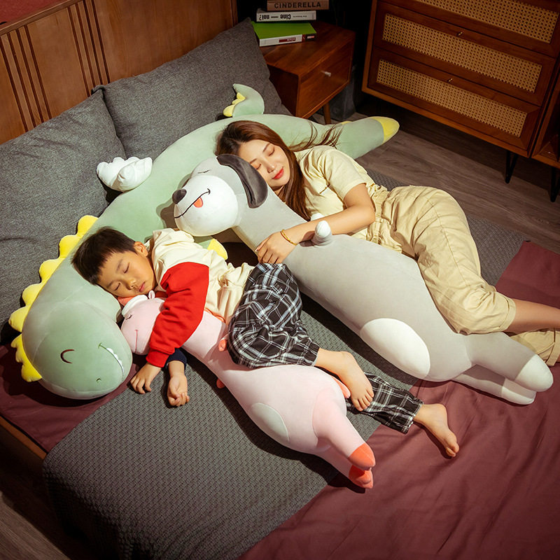 毛绒玩具女孩恐龙抱枕女生睡觉抱夹腿玩偶床上公仔大号长条布娃娃
