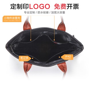 杰利公文包男帆布文件袋 资料袋加厚防水防震a4文件包手提包档案