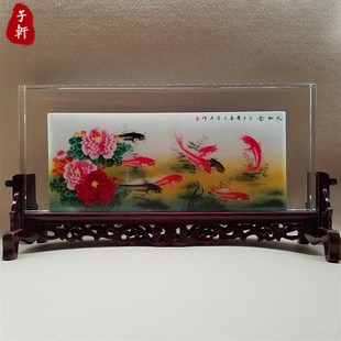 内画屏风摆件 极速内画屏风中国特色产品 商务庆祝开业礼品