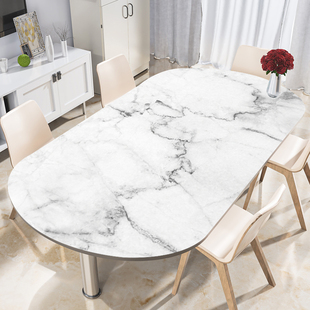 仿大理石椭圆形桌垫餐桌pvc软玻璃防水防油免洗防烫桌布保护垫子