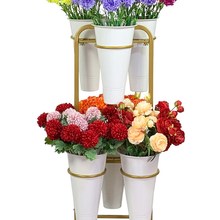 花店花架鲜花展示架多层可移动摆摊花桶架子陈列架货架鲜花店专用