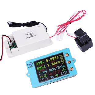 新款彩屏无线交流电压电流表数显双显 单相220v库伦电量计模块功