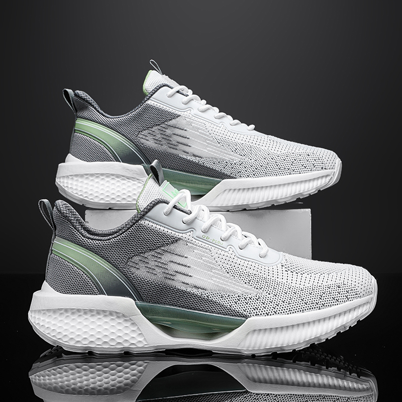 夏季内增高男鞋飞织网面运动鞋透气碳板跑步鞋防滑软底休闲老爹鞋