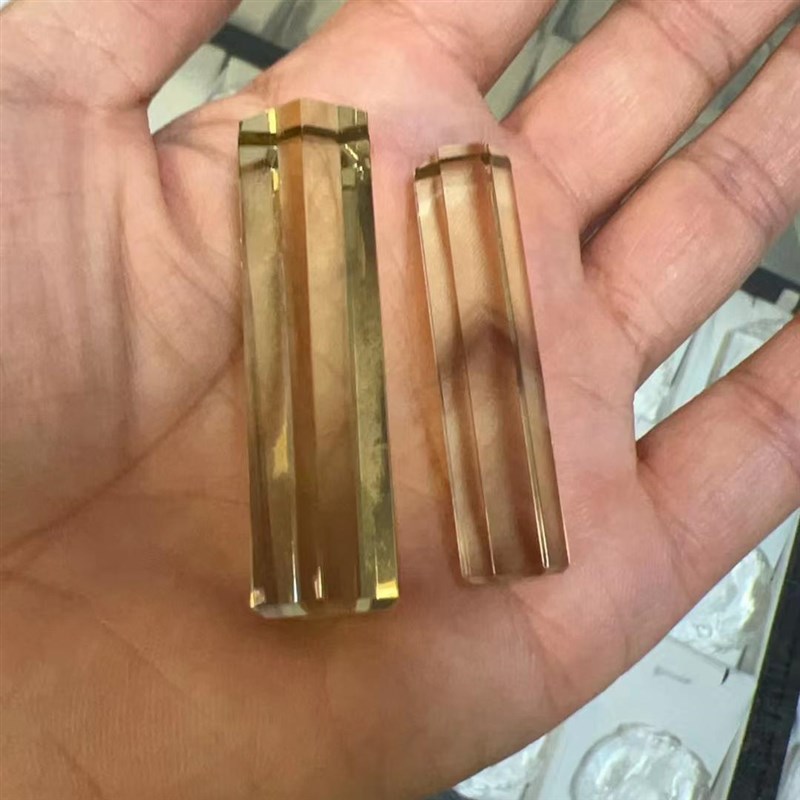 天然进财好运黄水晶男女款吊坠项链水晶柱灵摆进财好运可刻字印章