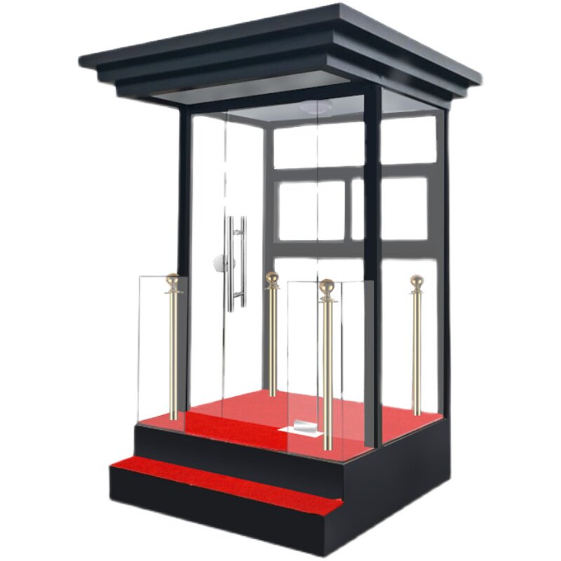 售楼处站台岗亭楼盘形象站岗礼宾迎宾玻璃岗亭物业案场z礼仪值班